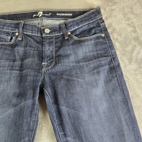 7 For All‎ Mankind Roxanne Jeans Womens 28 Blue Denim Skinny Classic Stretchy - Picture 8 of 15